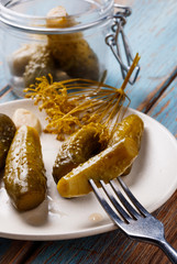 homemade pickles on a plate