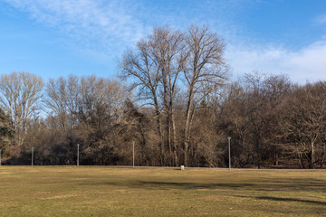 Fototapeta premium Winter view of South Park in city of Sofia, Bulgaria