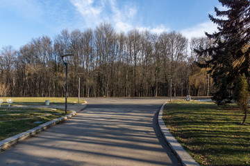 Winter view of South Park in city of Sofia, Bulgaria