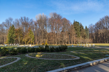 Winter view of South Park in city of Sofia, Bulgaria