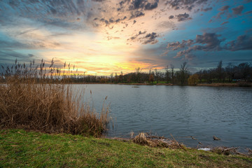View of the Jelonka Lake in the city of Gdańsk, the first capital of Poland, Europe, Greater Poland