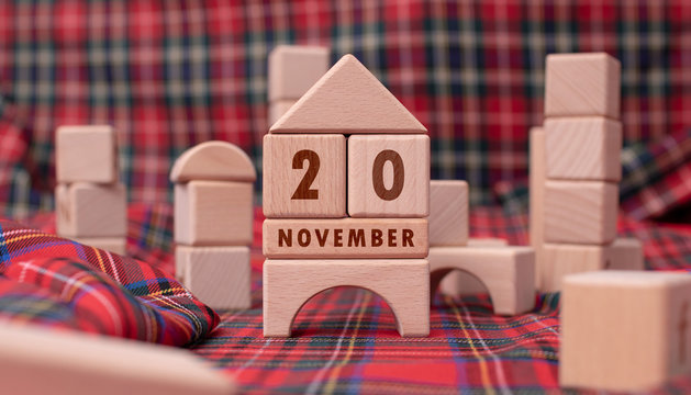November 20 written with wooden blocks