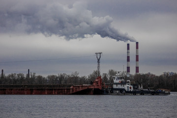 Heating plant, river barge
