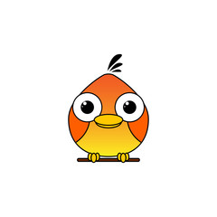 Bird logo symbol. Cute shape bird head. Vector illustration isolated on white background