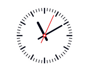 Classic Wall Clock Or Watch With Hour, Minute, And Second Hands Showing Time