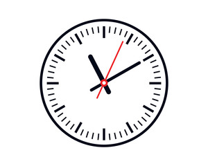 Classic Wall Clock Or Watch With Hour, Minute, And Second Hands Showing Time