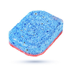 Dishwasher detergent tablet isolated on white background