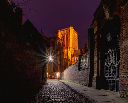 York Minster at night.