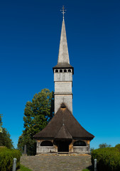 Fototapeta na wymiar Image of wooden Biserica in Remetea Chioarului