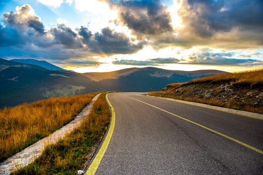 Landscape in carpathian Mountains, Transalpina road , romania