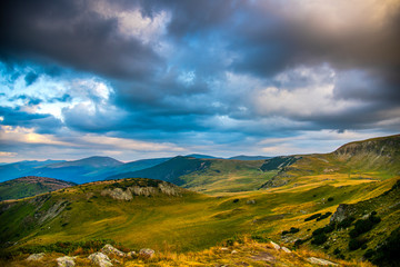 Landscape in carpathian Mountains, Transalpina road , romania