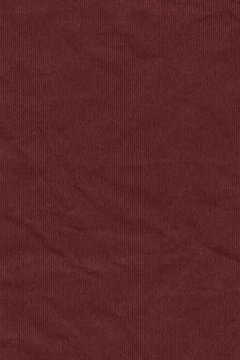 High Resolution Dark Wine Red Recycled Striped Kraft Paper Crumpled Texture