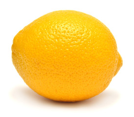One lemon fruit isolated on white background. Perfectly retouched, full depth of field on the photo
