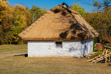 old wooden house in the village