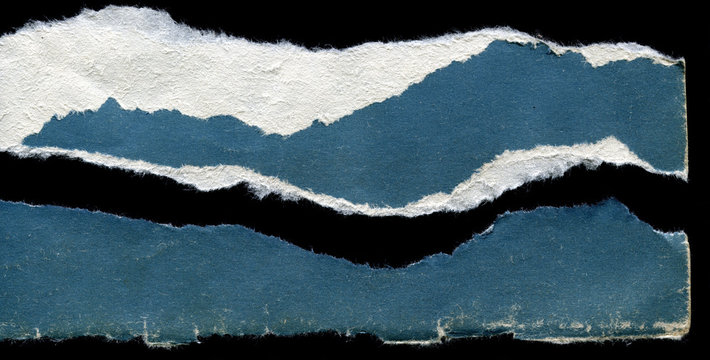pieces of torn old paper on a black background - Powered by Adobe