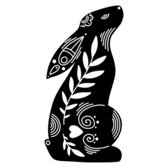 Vector rabbit. Easter vector illustration. Ornament rabbit