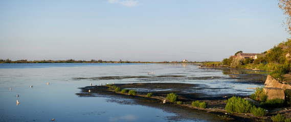 Morning on Maliy Sasik Lake (Ukraine, Rasseika, Tuzlovski Lagoons National Park)