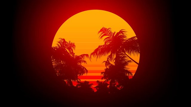 Retro 80s Sunset