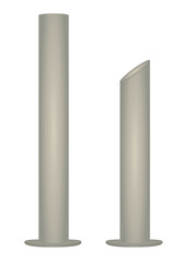 Metallic barrier post. vector illustration