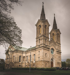 Fototapeta na wymiar Kaarli Lutheran Church in Tallinn in Autumn