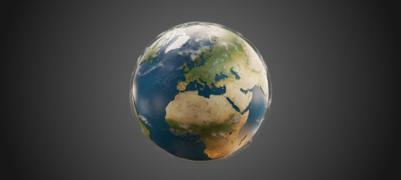 world globe east planet 3d-illustration. elements of this image furnished by NASA