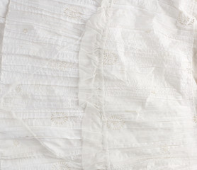 crumpled white cotton fabric, fabric for sewing