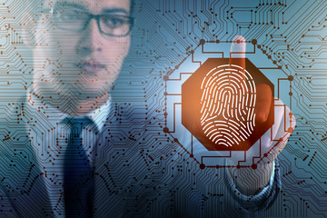 Biometrics security access concept with fingerprint