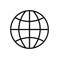 Global planet, worldwide internet web Icon for search on white background Vector EPS