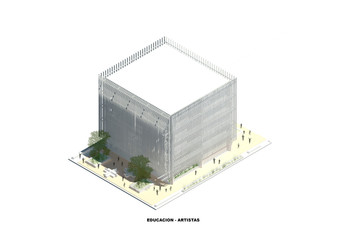 Esquema, representacion, arquitectura, edificio, croquis axonometrica volumetria