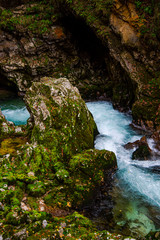 Fototapeta na wymiar Inside of the Vintgar gorge , Slovenia