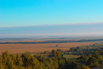 Naklejka premium A view at a small mountain valley on a nice sunny day.