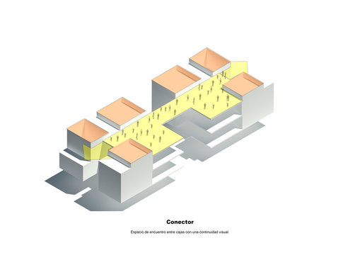Esquema, representacion, arquitectura, edificio, croquis axonometrica volumetria