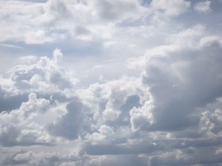 Blue Sky Background With Clouds. White, Fluffy Clouds In Blue Sky. Background From Clouds.