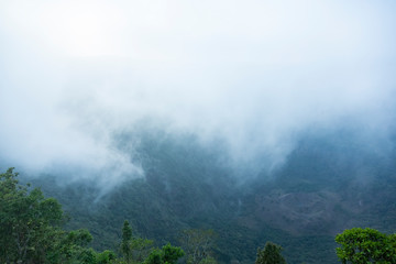 Volcan de San Salvador, view to the crater with clouds