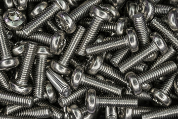 Background of stainless steel screws.