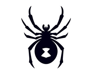 Black Widow Spider Silhouette Vector Illustration