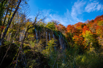 Autumn landscape in Plitvice Natural Park