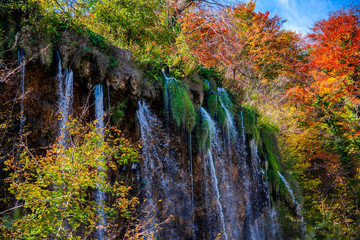 Autumn landscape in Plitvice Natural Park