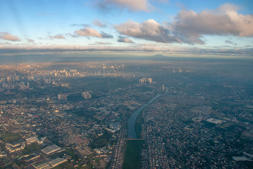 The city of Manila in the Philippines just after daybreak