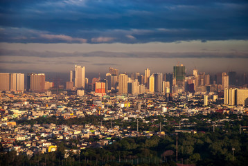 Fototapeta na wymiar The city of Manila in the Philippines just after daybreak