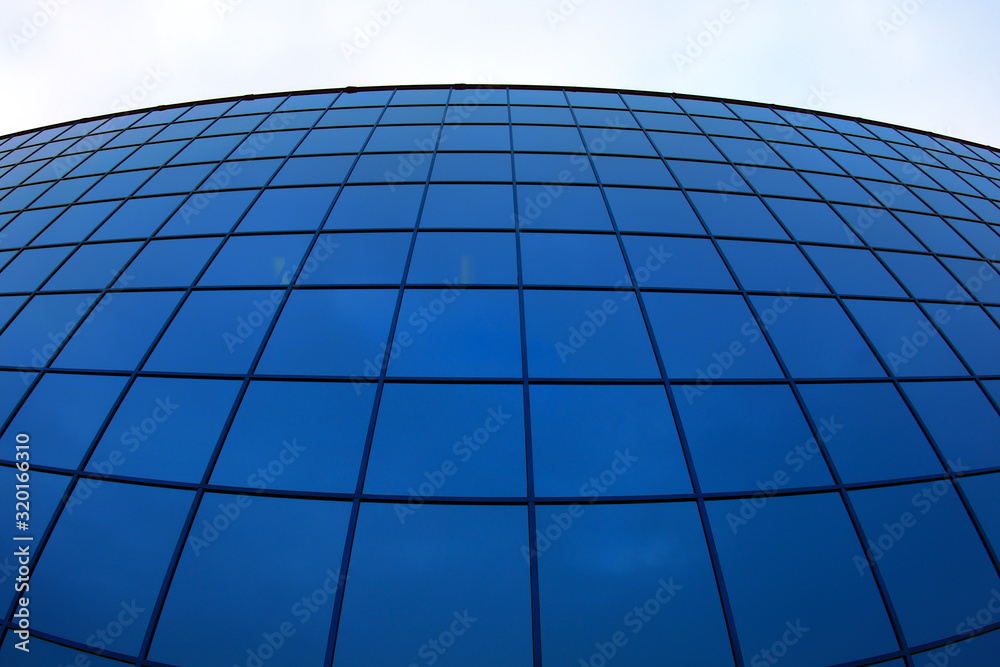 Wall mural blue skyscraper business office glass windows corporation