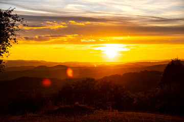 Fantastic sunset in the mountains