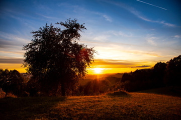 Fantastic sunset in the mountains