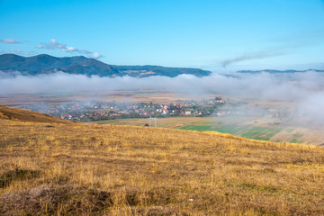 Morning fog on the hill