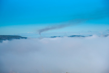 Morning fog on the hill