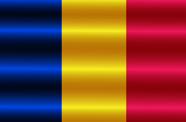 Obraz premium Bright button with flag of Romania. Happy Romania day button. Bright illustration with flag.