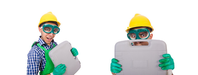 Industrial worker isolated on the white background