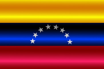 Flag of Venezuela with folds. Colorful illustration with flag for design.