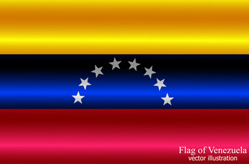 Flag of Venezuela with folds. Colorful illustration with flag for design. Vector.