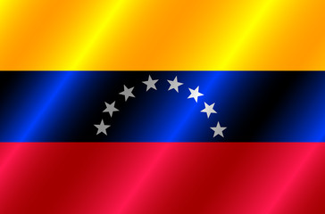 Flag of Venezuela with folds. Colorful illustration with flag for design. Bright illustration.